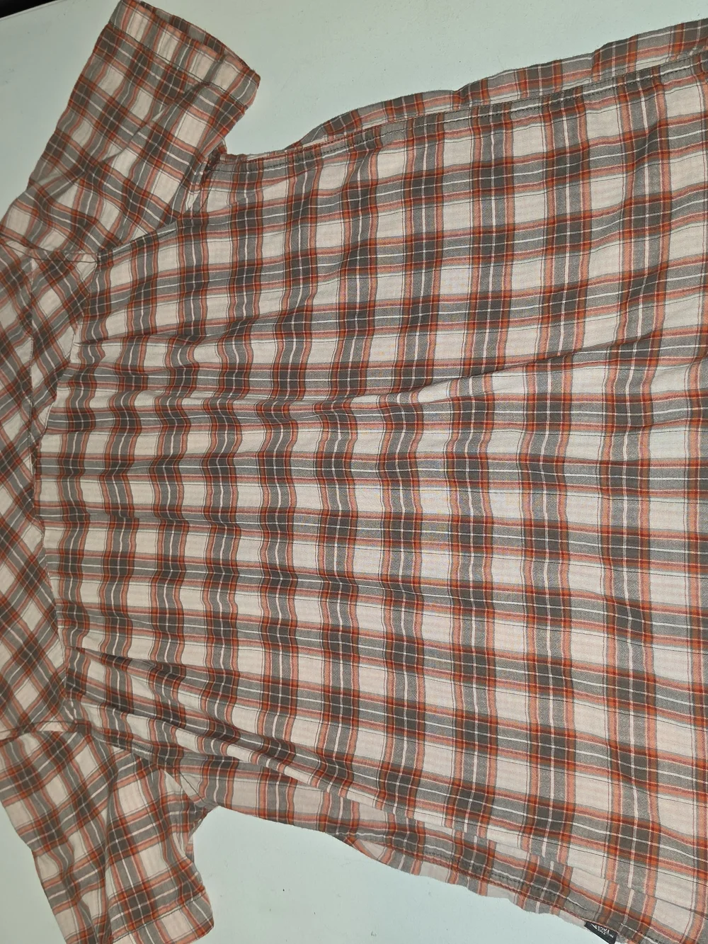 The North Face Men’s Orange Plaid Button-Down Shirt